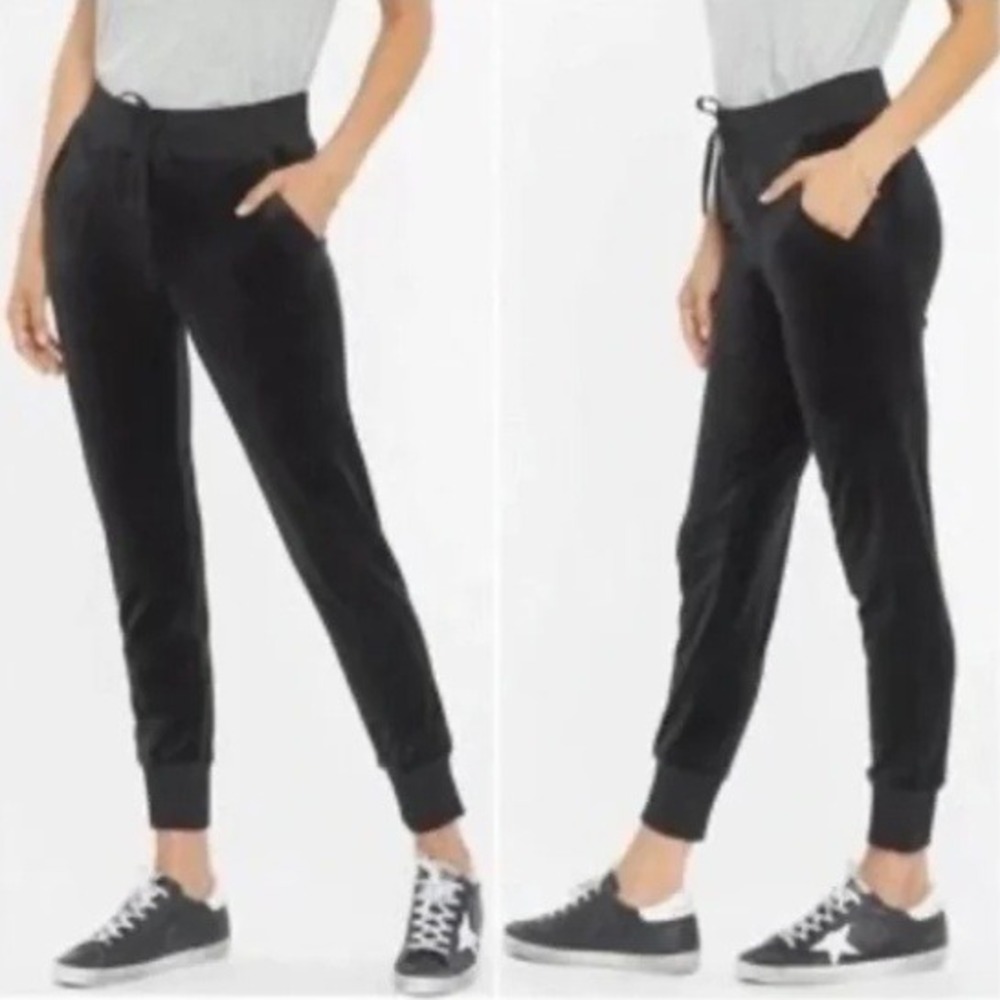 House of Harlow 1960‎ Black Velvet Joggers Drawstring Pants XS